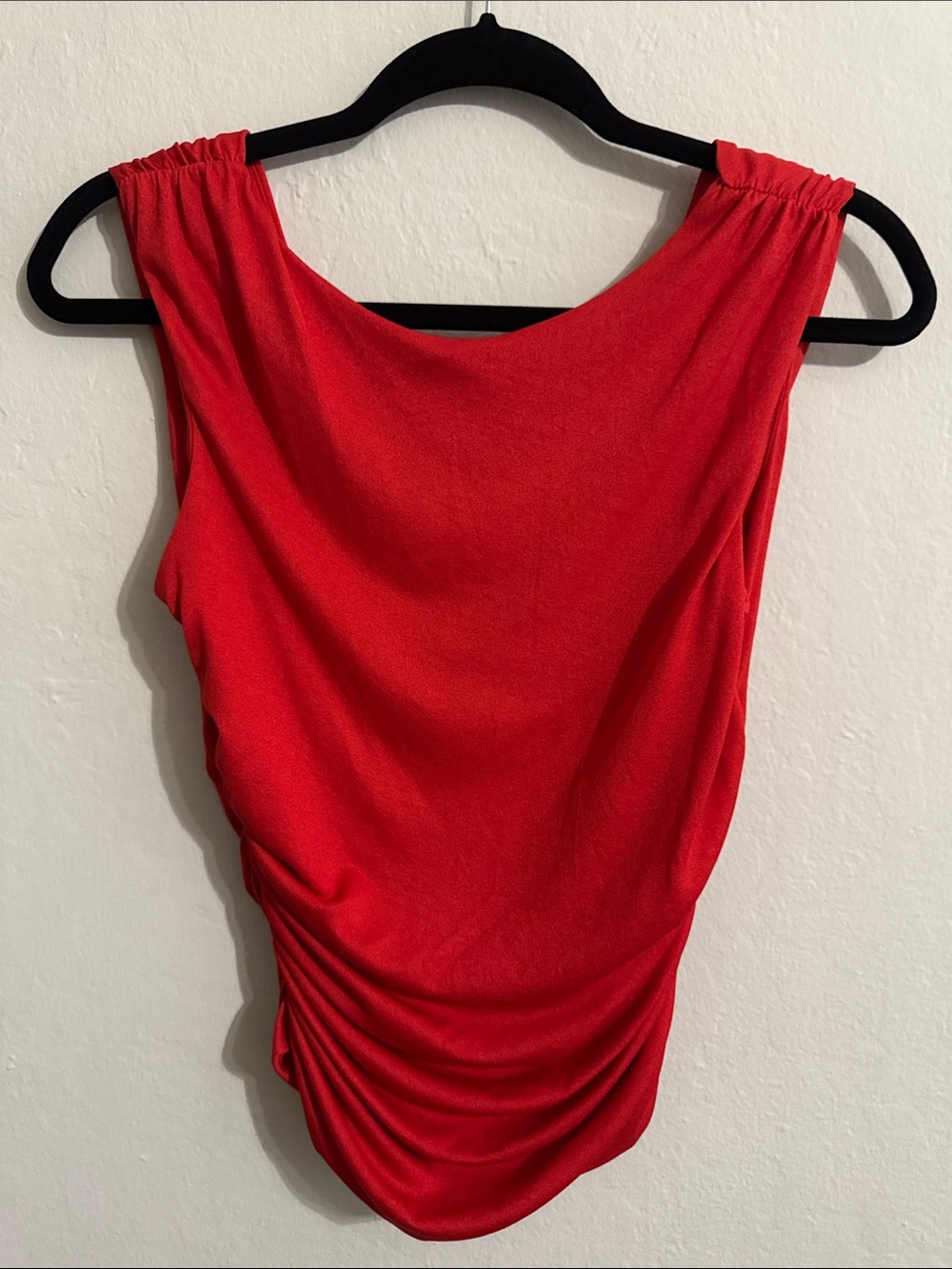 Zara Red Draped Sleeveless Top